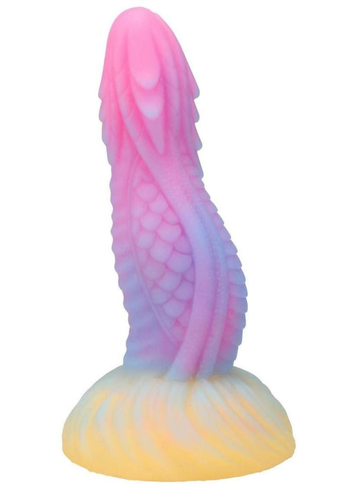 Load image 1 in gallery view. Vac-U-Lock Fantasy Fuckers Dragon's Tongue Glow In The Dark Silicone Dildo - Glow In The Dark/Multicolor