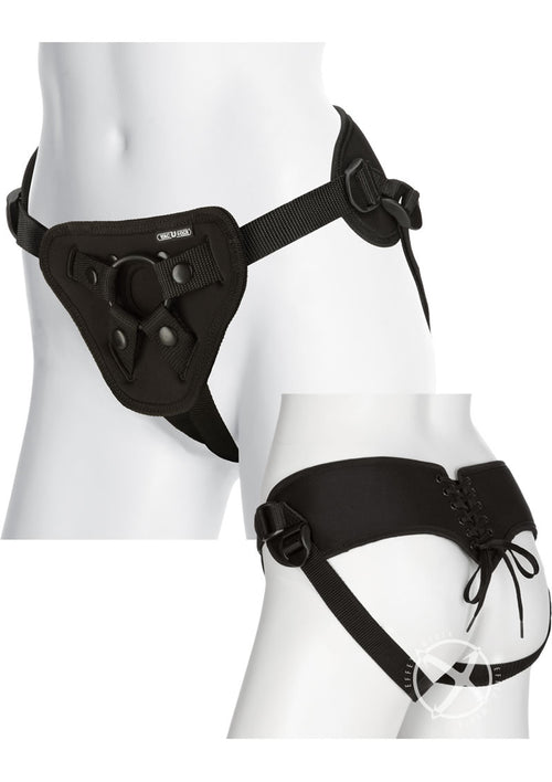 Load image 1 in gallery view. Vac-U-Lock Platinum Corset Harness with Plug - Black