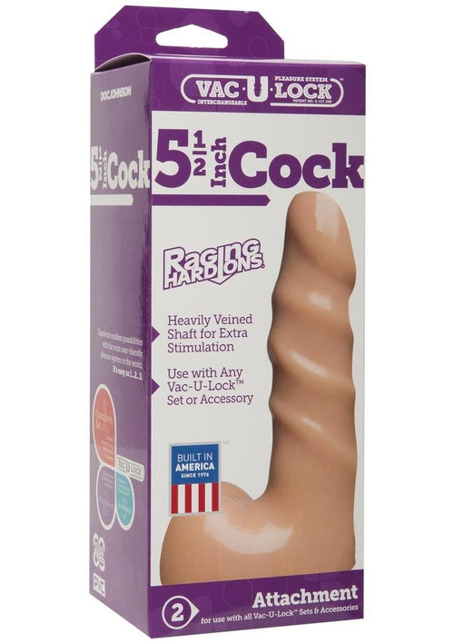 Load image 1 in gallery view. Vac-U-Lock Raging Hard-Ons Dildo - Flesh/Vanilla - 5.5in
