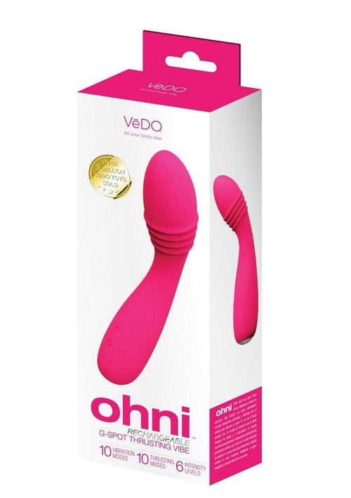 Load image 1 in gallery view. Vedo Ohni Rechargeable Silicone G-Spot Thrusting Vibrator - Pink