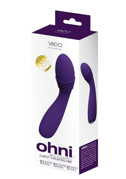 Load image 1 in gallery view. Vedo Ohni Rechargeable Silicone G-Spot Thrusting Vibrator - Purple