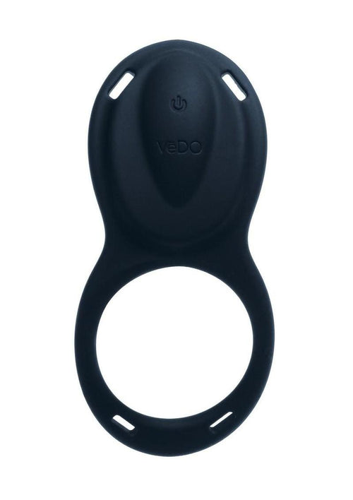 Load image 1 in gallery view. Vedo Riski Rechargeable Silicone Clitoral Vibrating Cock Ring For Couples - Black