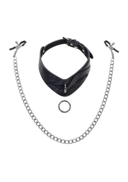 Load image 1 in gallery view. Velvet Noir Collar and Removable Clamps Sportsheets