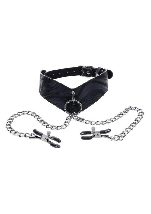 Load image 1 in gallery view. Velvet Noir Collar and Removable Clamps Sportsheets