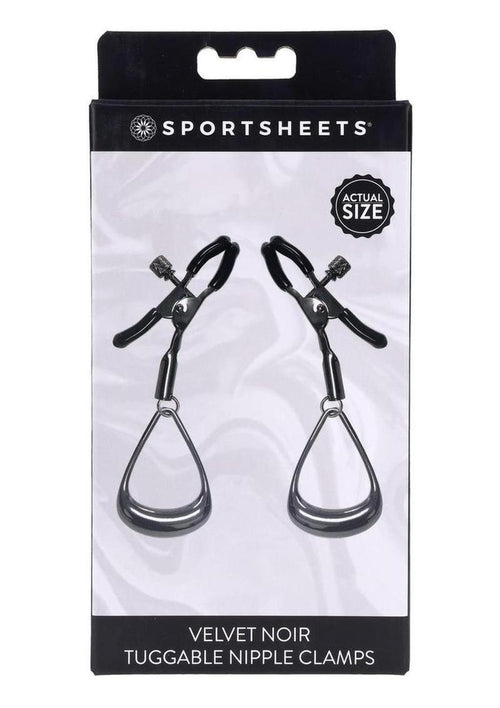 Load image 1 in gallery view. Velvet Noir Tuggable Nipple Clamps - Black