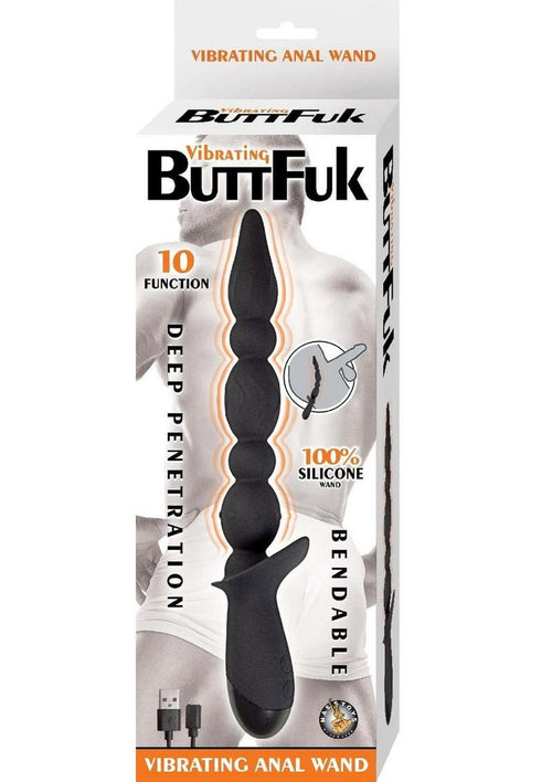 Load image 1 in gallery view. Vibrating Buttfuk Rechargeable Silicone Anal Wand - Black
