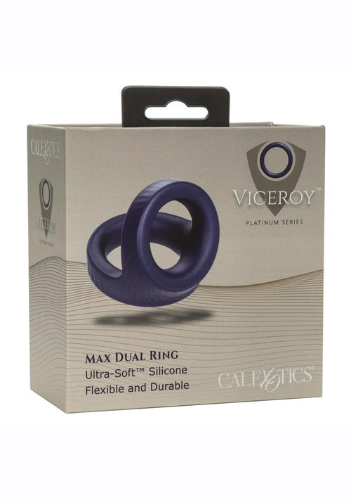 Load image 1 in gallery view. Viceroy Max Dual Ring Silicone Cock Ring - Blue