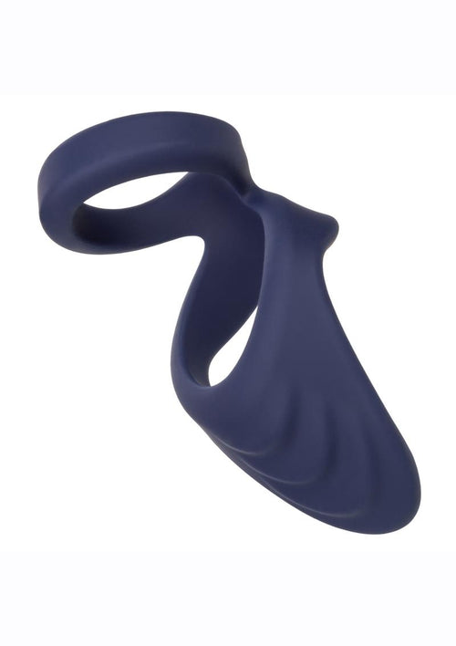 Load image 1 in gallery view. Viceroy Perineum Dual Ring Silicone Cock Ring - Blue
