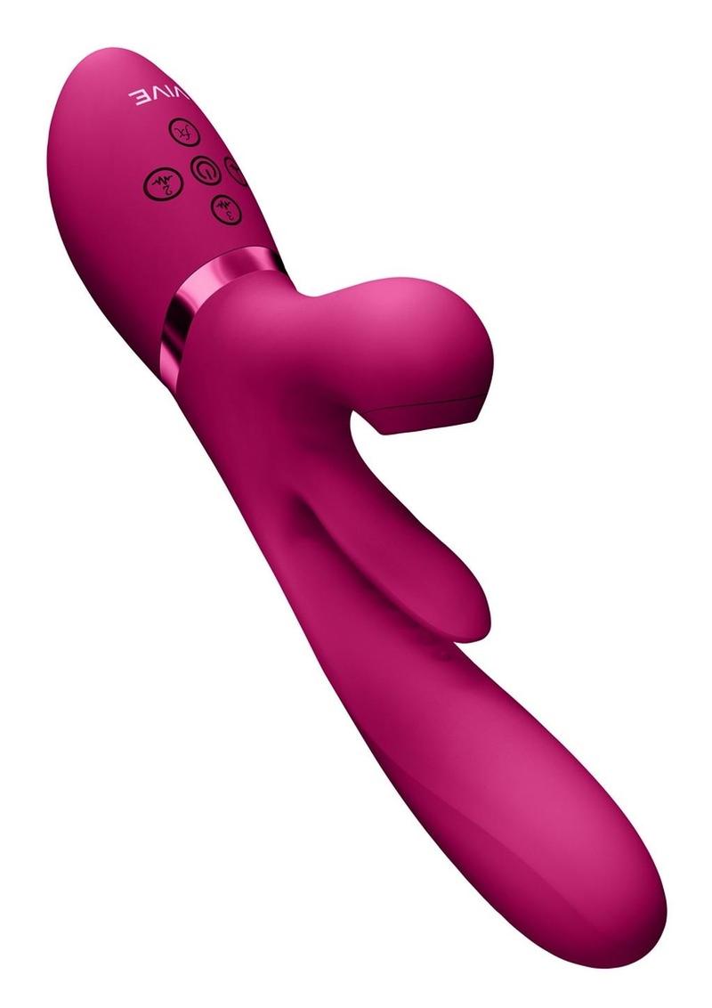 Vive Ena Rechargeable Silicone Triple Motor Thrusting G-Spot with Flapper and Air Wave Clit Stimulation Vibrator Vive by Shots