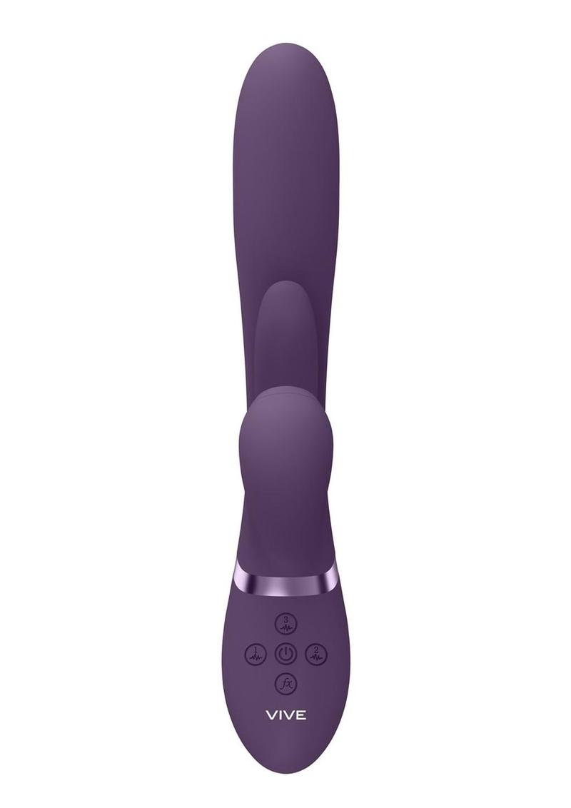 Vive Ena Rechargeable Silicone Triple Motor Thrusting G-Spot with Flapper and Air Wave Clit Stimulation Vibrator Vive by Shots