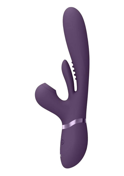Load image 1 in gallery view. Vive Ena Rechargeable Silicone Triple Motor Thrusting G-Spot with Flapper and Air Wave Clit Stimulation Vibrator Vive by Shots
