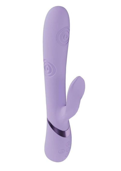 Load image 1 in gallery view. Vive Fronda Silicone Rechargeable Triple Motor G-Spot Vibrating and Tapping Leaf Clit Stimulator - Lavender/Purple