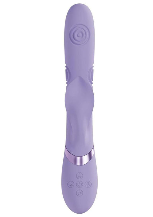 Load image 1 in gallery view. Vive Fronda Silicone Rechargeable Triple Motor G-Spot Vibrating and Tapping Leaf Clit Stimulator Vive by Shots