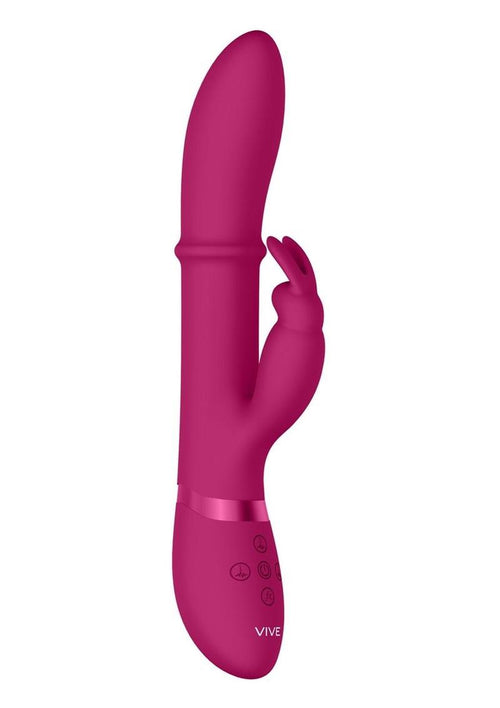 Load image 1 in gallery view. Vive Halo Rechargeable Silicone Ring Rabbit Vibrator - Pink