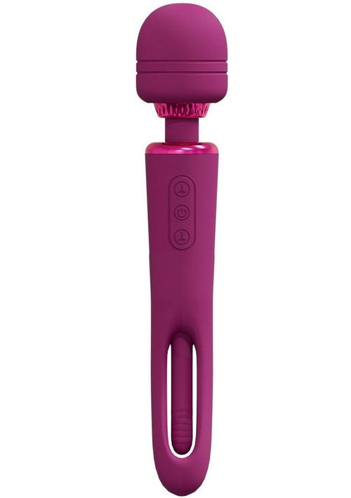Load image 1 in gallery view. Vive Kiku Rechargeable Double Ended Wand with G-Spot Stimulator - Pink