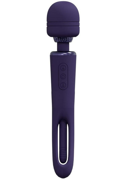 Load image 1 in gallery view. Vive Kiku Rechargeable Double Ended Wand with G-Spot Stimulator - Purple