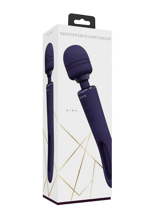 Load image 1 in gallery view. Vive Kiku Rechargeable Double Ended Wand with G-Spot Stimulator - Purple