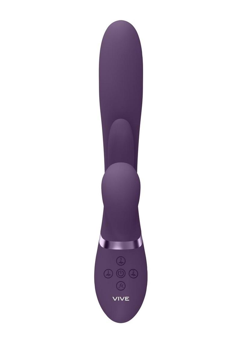 Vive Kura Rechargeable Silicone Triple Motor Thrusting G-Spot with Flapper and Air Wave Clit Stimulation Vibrator Vive by Shots