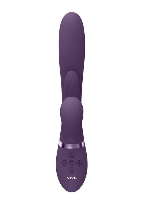 Load image 1 in gallery view. Vive Kura Rechargeable Silicone Triple Motor Thrusting G-Spot with Flapper and Air Wave Clit Stimulation Vibrator Vive by Shots