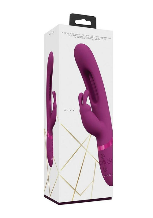 Load image 1 in gallery view. Vive Mika Rechargeable Triple Motor Vibrating Rabbit with G-Spot Stimulator - Pink