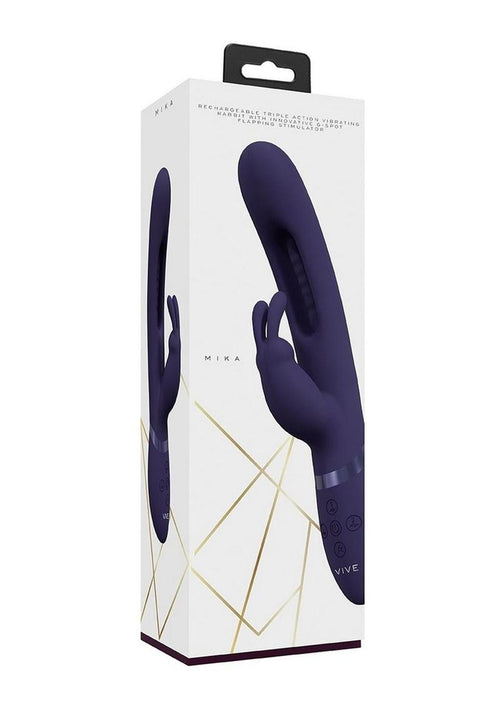 Load image 1 in gallery view. Vive Mika Rechargeable Triple Motor Vibrating Rabbit with G-Spot Stimulator - Purple