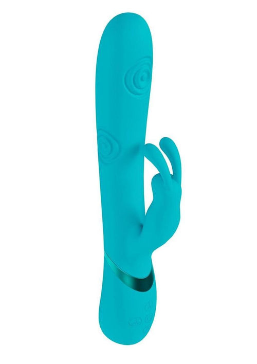 Load image 1 in gallery view. Vive Mimi 10 Function Silicone Rechargeable Triple Motor G-Spot Vibrating and Tapping Rabbit - Blue