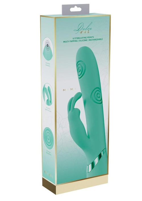 Load image 1 in gallery view. Vive Mimi 10 Function Silicone Rechargeable Triple Motor G-Spot Vibrating and Tapping Rabbit - Green