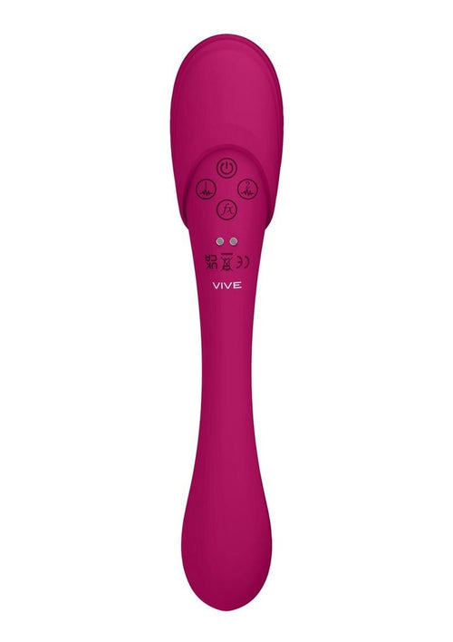 Load image 1 in gallery view. Vive Mirai Rechargeable Silicone Dual Motor Double Ended Bendable Pulse and Air Wave Vibrator Vive by Shots