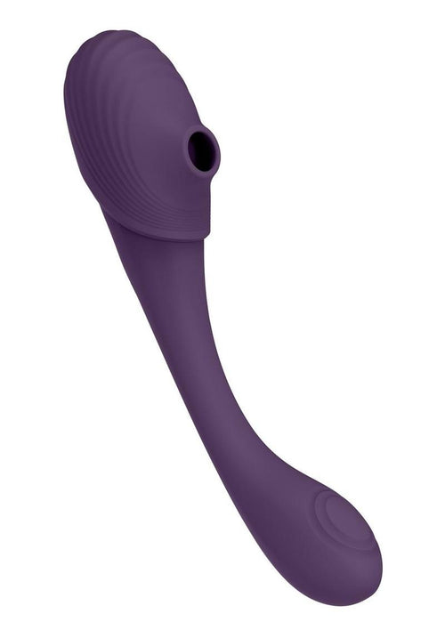 Load image 1 in gallery view. Vive Mirai Rechargeable Silicone Dual Motor Double Ended Bendable Pulse and Air Wave Vibrator Vive by Shots