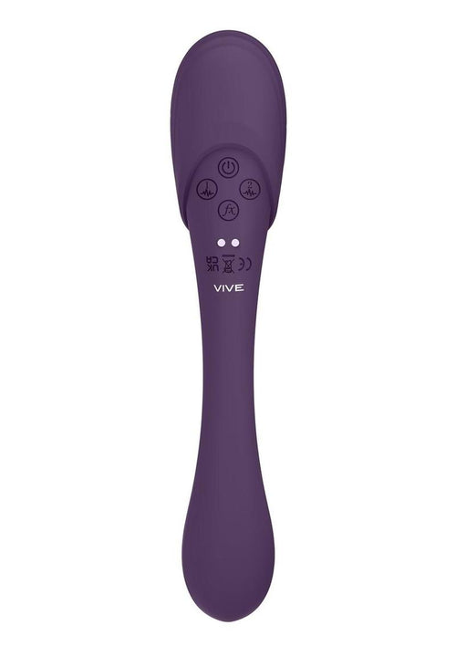 Load image 1 in gallery view. Vive Mirai Rechargeable Silicone Dual Motor Double Ended Bendable Pulse and Air Wave Vibrator Vive by Shots
