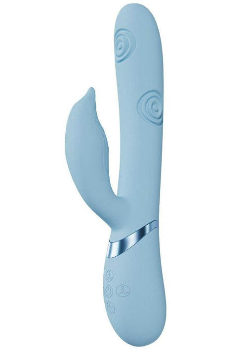 Load image 1 in gallery view. Vive Pallina Rechargeable Silicone Triple Motor G-Spot Vibrating and Tapping Beads Clit Stimulator - Blue