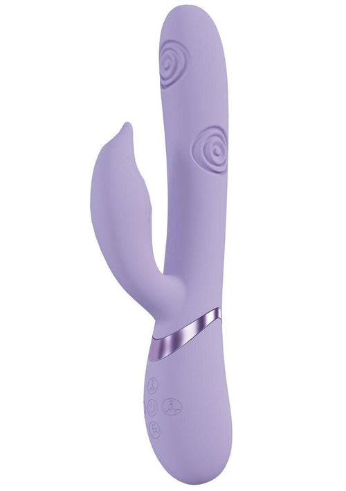 Load image 1 in gallery view. Vive Pallina Rechargeable Silicone Triple Motor G-Spot Vibrating and Tapping Beads Clit Stimulator - Lavender/Purple