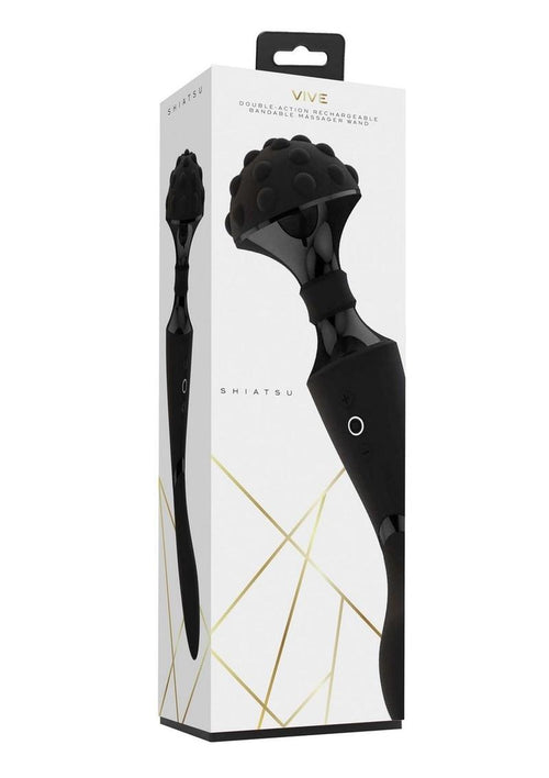 Load image 1 in gallery view. Vive Shiatsu Rechargeable Silicone Bendable Massager Wand - Black
