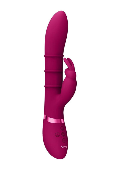 Load image 1 in gallery view. Vive Kura Rechargeable Silicone Triple Motor Up and Down Vibrating Triple Ring Rabbit Vive by Shots