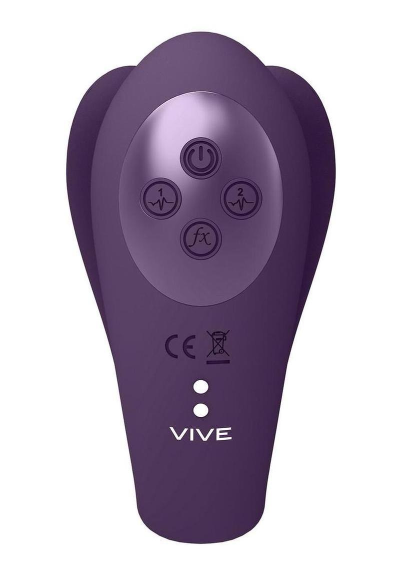 Vive Yoko Rechargeable Silicone Tripe Motor Dual Prongs with Clitoral Pulse Wave Vibrator Vive by Shots
