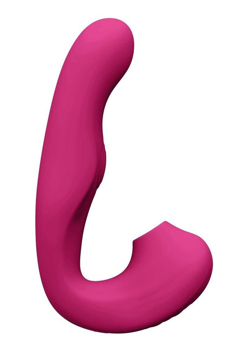 Load image 1 in gallery view. Vive Zaki Air Wave Pulse Wave and G-Spot Rechargeable Silicone Vibrator - Pink