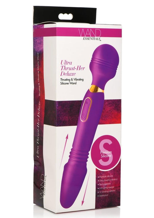 Load image 1 in gallery view. Wand Essential Ultra Thrust-Her Deluxe Rechargeable Silicone Thrusting and Vibrating Wand - Purple
