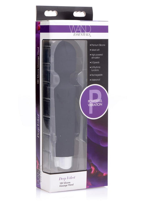 Load image 1 in gallery view. Wand Essentials Deep Velvet Silicone Wand Massager - Black/Purple