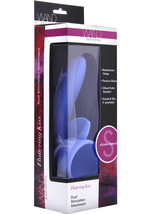 Load image 1 in gallery view. Wand Essentials Fluttering Kiss Dual Stimulation Silicone Attachment - Purple