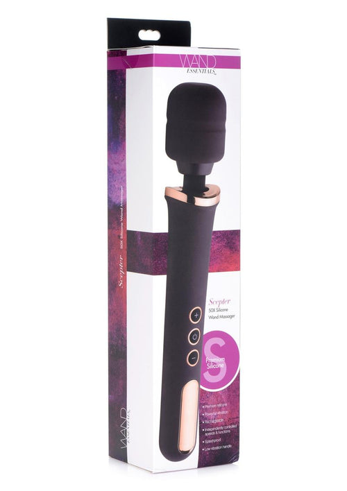 Load image 1 in gallery view. Wand Essentials Scepter 50x Silicone Vibrating Wand Massager - Black