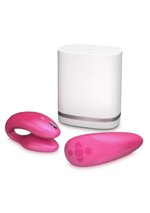 Load image 1 in gallery view. We-Vibe Chorus Rechargeable Couples Vibrator with Squeeze Remote Control - Cosmic - Pink