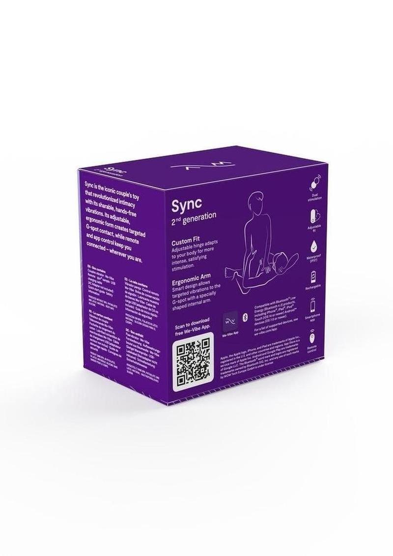 We-Vibe Sync 2nd Generation Rechargeable Silicone Couples Vibrator with Remote Control We-Vibe