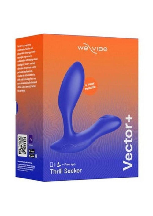 Load image 1 in gallery view. We-Vibe Vector+ Rechargeable Silicone Vibrating Prostate Massager with Remote Control - Blue/Royal Blue