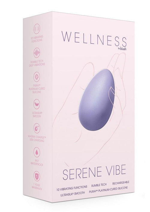 Load image 1 in gallery view. Wellness Serene Vibe Rechargeable Silicone Vibrating Egg with Remote - Lavender/Purple