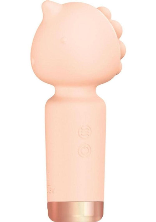 Load image 1 in gallery view. Wet Dreams Beaky Rechargeable Silicone Multi-Speed Horned Mini Vibrator - Orange/Peach