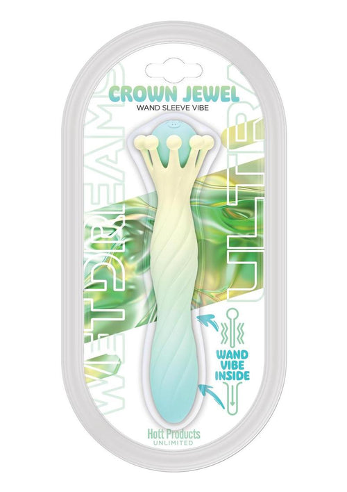Load image 1 in gallery view. Wet Dreams Crown Jewel Rechargeable Silicone Crown Scepter Vibrating Wand - Multicolor