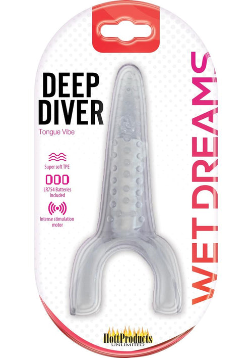 Load image 1 in gallery view. Wet Dreams Deep Diver Tongue Vibrator - Clear