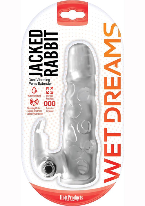 Load image 1 in gallery view. Wet Dreams Jacked Rabbit Silicone Penis Extender - Clear