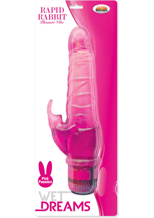 Load image 1 in gallery view. Wet Dreams Rapid Rabbit Pleasure Vibe Water Resistant Vibrator - Pink/Pink Passion