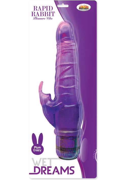 Load image 1 in gallery view. Wet Dreams Rapid Rabbit Pleasure Vibe Water Resistant Vibrator - Purple